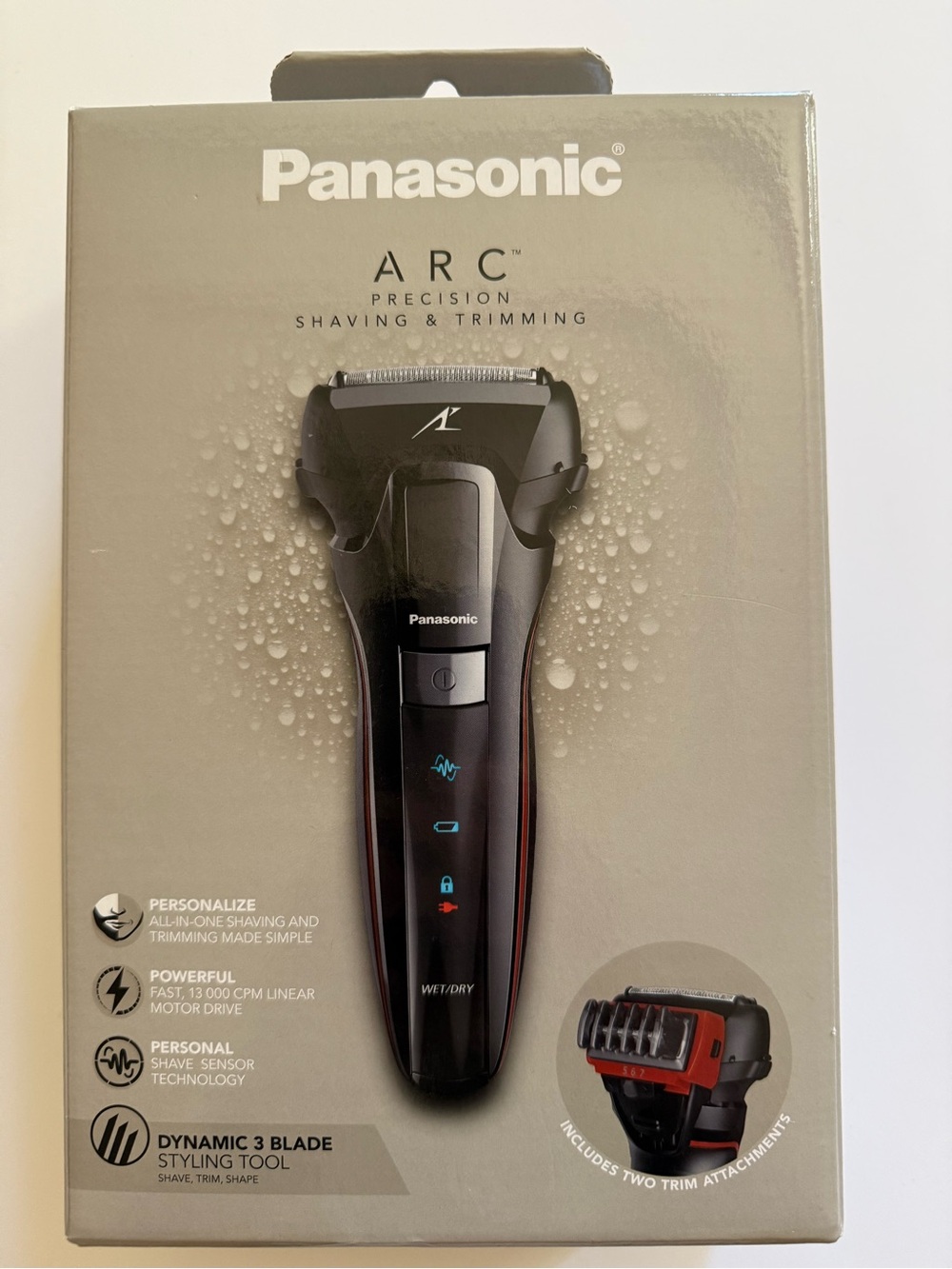 Panasonic ARC Precision Shaver & Trimmer - Black with Red Accents